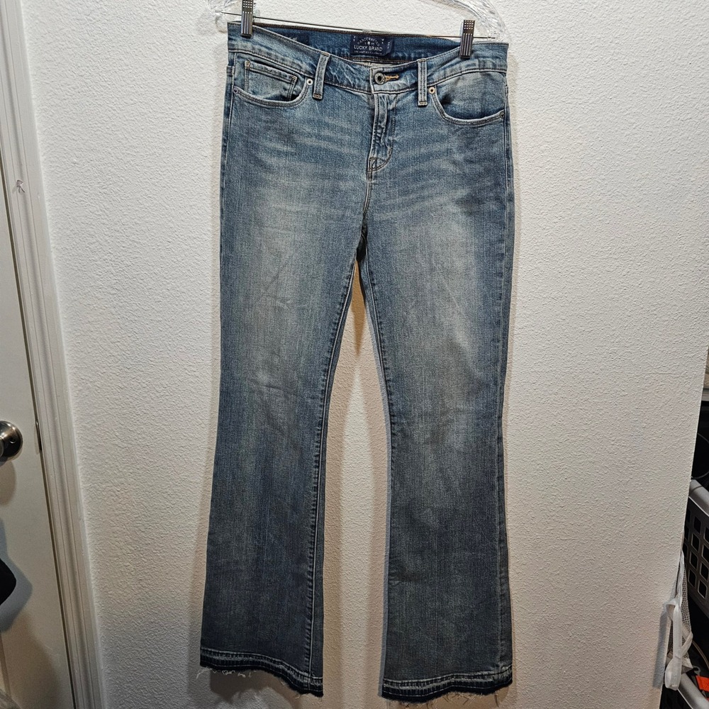 Lucky Brand Brooke Flare Jeans Medium Wash Raw Hem 8/29